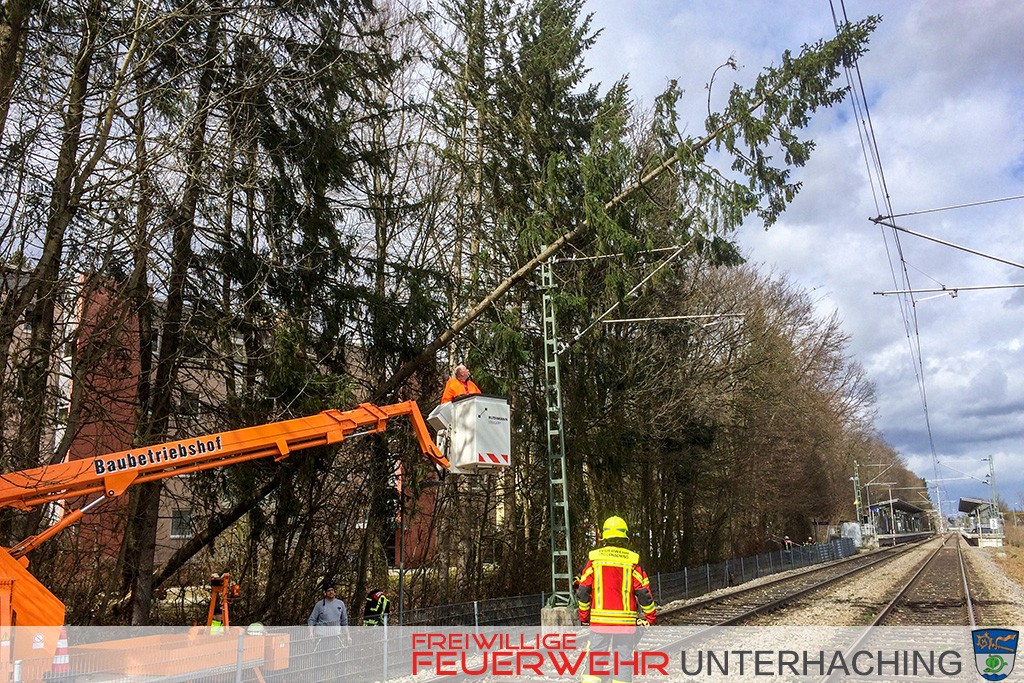 Baum in Oberleitung - Sturmtief Niklas