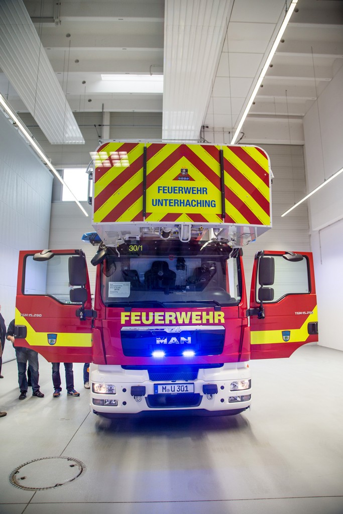 Abholung der neuen Drehleiter im Magirus-Werk Ulm.