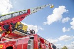 Abholung der neuen Drehleiter im Magirus-Werk Ulm.