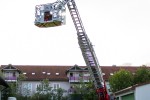 Ankunft der neuen Drehleiter am Gerätehaus.